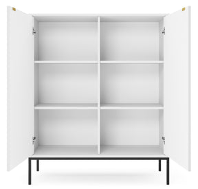 Credenza con piedi in metallo 2 ante in legno laminato Miseno 104x125 cm