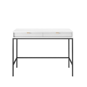 Consolle con piedi in metallo 2 cassetti in legno laminato Miseno 104x78 cm
