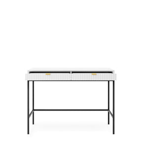 Consolle con piedi in metallo 2 cassetti in legno laminato Miseno 104x78 cm