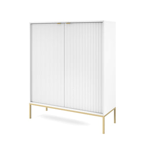 Credenza con piedi in metallo 2 ante in legno laminato Miseno 104x125 cm