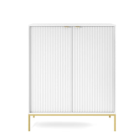 Credenza con piedi in metallo 2 ante in legno laminato Miseno 104x125 cm