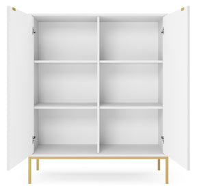 Credenza con piedi in metallo 2 ante in legno laminato Miseno 104x125 cm