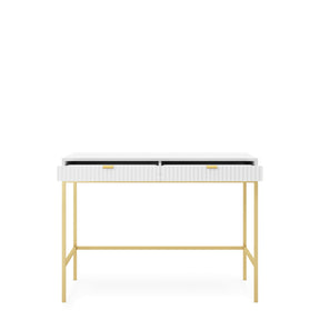 Consolle con piedi in metallo 2 cassetti in legno laminato Miseno 104x78 cm