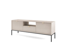 Mobile TV con piedi in metallo 2 ante e 1 cassetto in legno laminato Miseno 154x56 cm