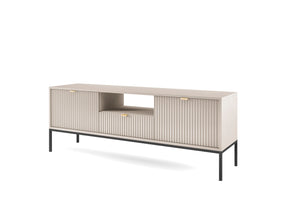 Mobile TV con piedi in metallo 2 ante e 1 cassetto in legno laminato Miseno 154x56 cm