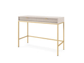 Consolle con piedi in metallo 2 cassetti in legno laminato Miseno 104x78 cm