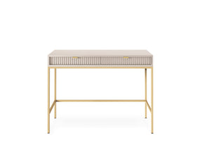 Consolle con piedi in metallo 2 cassetti in legno laminato Miseno 104x78 cm