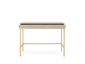 Consolle con piedi in metallo 2 cassetti in legno laminato Miseno 104x78 cm