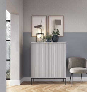 Credenza con piedi in metallo 2 ante in legno laminato Miseno 104x125 cm