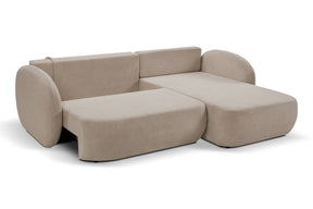 Divano letto angolare in tessuto bouclè Madrid 248x174 cm