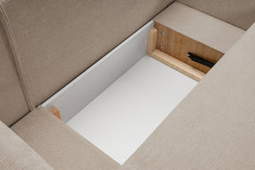 Divano letto angolare in tessuto bouclè Madrid 248x174 cm