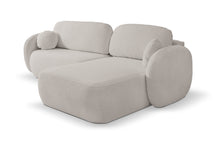 Divano letto angolare in tessuto bouclè Madrid 248x174 cm