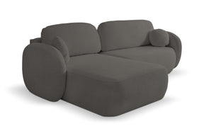 Divano letto angolare in tessuto bouclè Madrid 248x174 cm