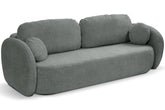 Divano letto in tessuto cinigliato grigio Madrid 238x142 cm