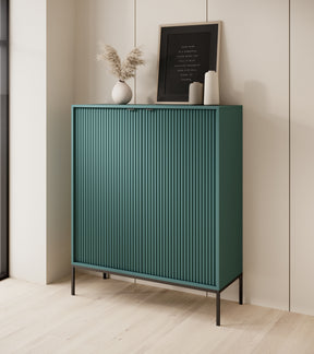 Credenza con piedi in metallo 2 ante in legno laminato Miseno 104x125 cm