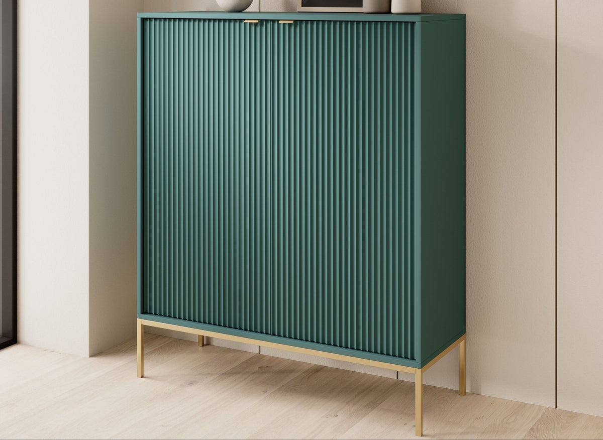 Credenza con piedi in metallo 2 ante in legno laminato Miseno 104x125 cm