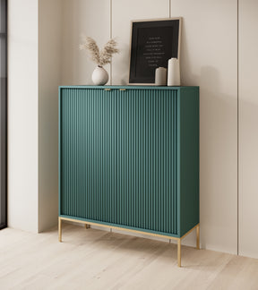 Credenza con piedi in metallo 2 ante in legno laminato Miseno 104x125 cm