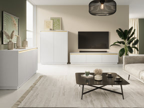 Mobile porta TV 3 ante in legno laminato Gold 180x42 cm