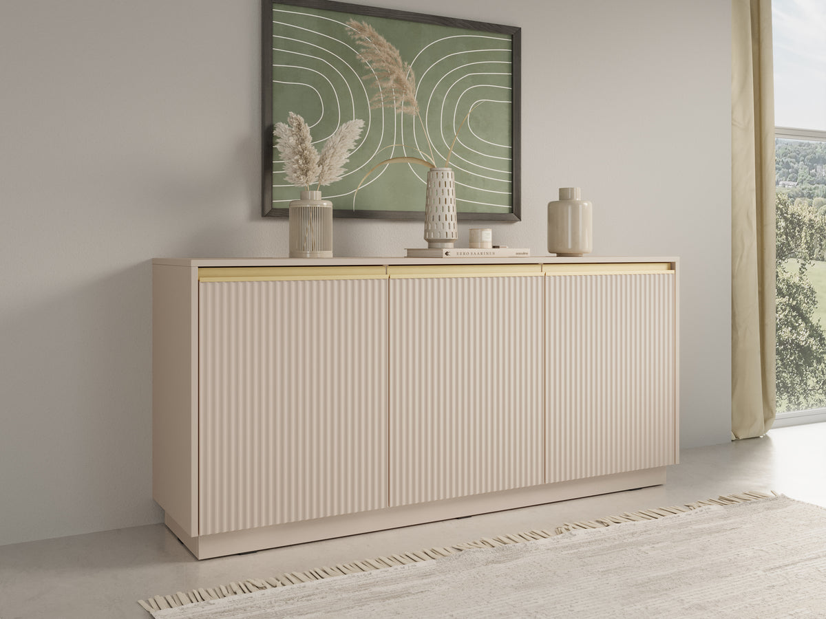 Madia 3 ante in legno laminato Gold 154x72 cm