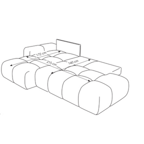 Divano letto angolare in tessuto cinigliato Vienna 286x177 cm