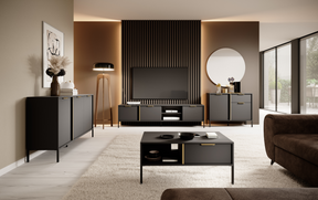Tavolino con 1 cassetto e 1 ripiano antracite Venere 97x44 cm