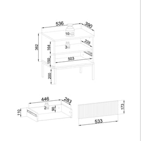 Comodino con 1 cassetto e LED integrato Aura 54x56 cm