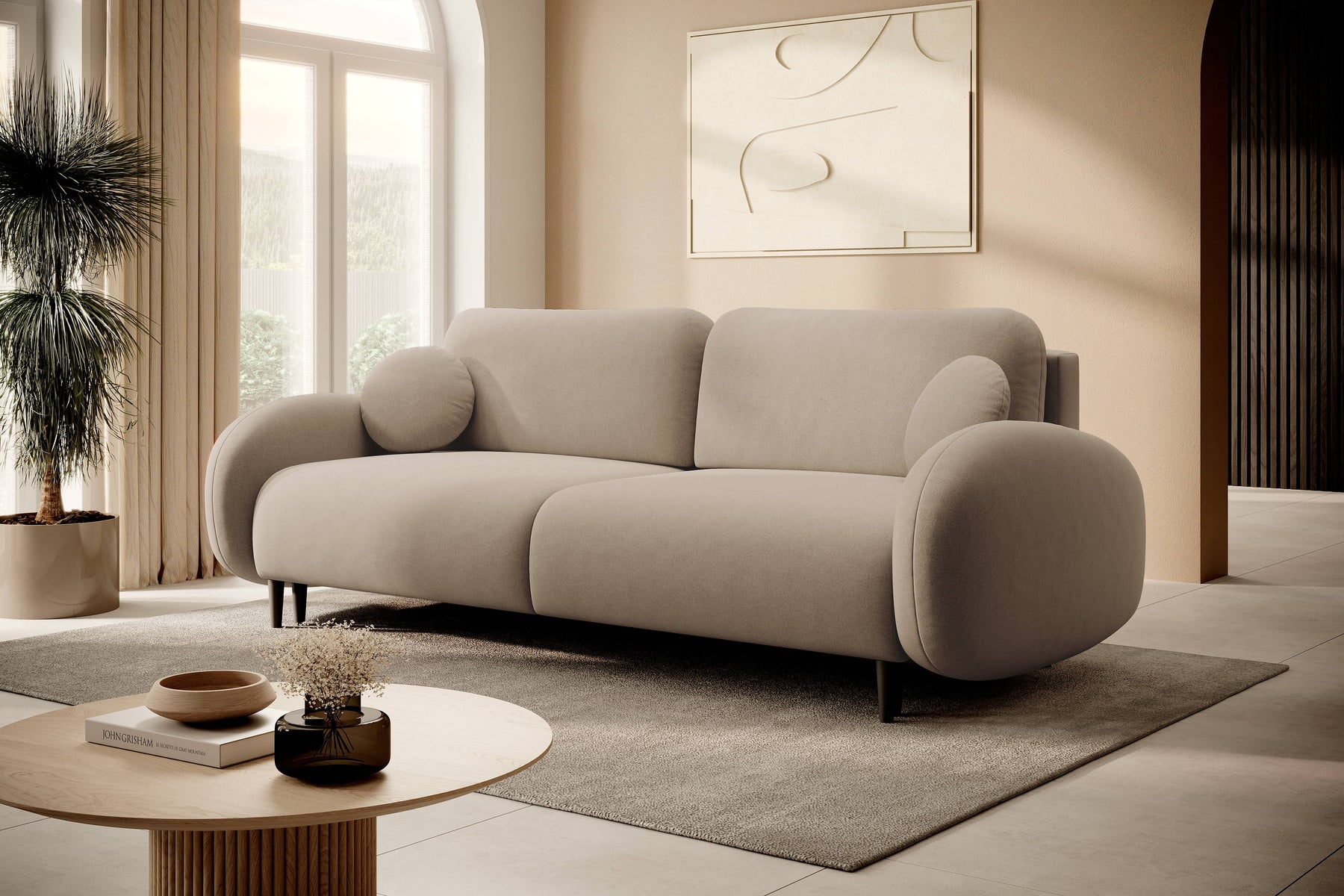 Divano letto in tessuto cinigliato Praga 232x109 cm