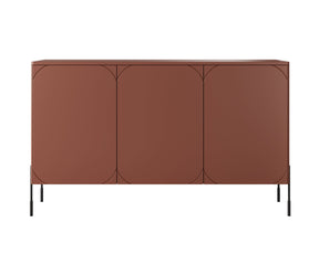 Madia 3 ante bordeaux con piede in metallo Sonatia 154x90 cm