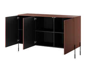 Madia 3 ante bordeaux con piede in metallo Sonatia 154x90 cm