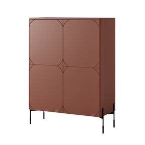 Credenza 2 ante con piede in metallo bordeaux Sonatia 124x140 cm