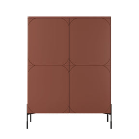 Credenza 2 ante con piede in metallo bordeaux Sonatia 124x140 cm