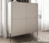 Credenza 2 ante con piede in metallo cashmere Sonatia 124x140 cm