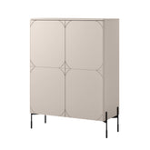 Credenza 2 ante con piede in metallo cashmere Sonatia 124x140 cm