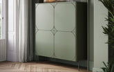 Credenza 2 ante con piede in metallo verde oliva Sonatia 124x140 cm