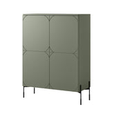 Credenza 2 ante con piede in metallo verde oliva Sonatia 124x140 cm