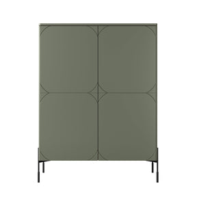 Credenza 2 ante con piede in metallo verde oliva Sonatia 124x140 cm