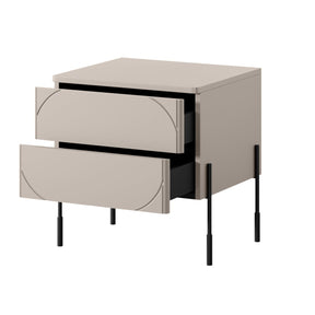 Comodino 2 cassetti cashmere Sonatia 49x55 cm