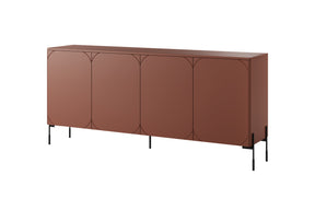 Madia 4 ante con piede in metallo bordeaux Sonatia 204x90 cm