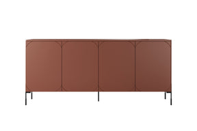 Madia 4 ante con piede in metallo bordeaux Sonatia 204x90 cm