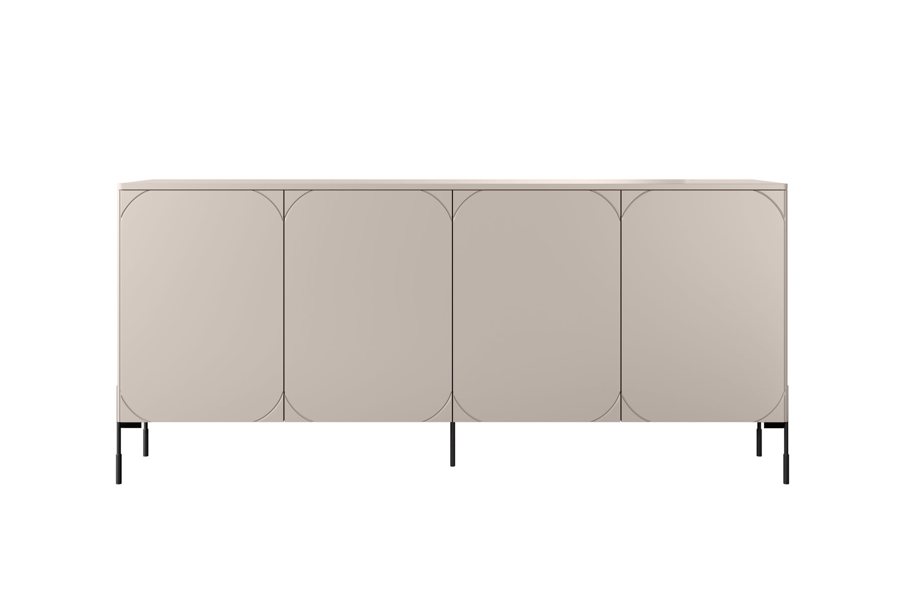 Madia 4 ante con piede in metallo cashmere Sonatia 204x90 cm