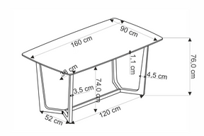 Tavolo per 4/6 persone bianco Taigeto 160x90 cm
