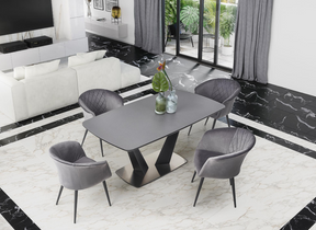 Tavolo allungabile per 6/8 persone grigio Victor 160/220x90 cm