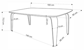 Tavolo per 4/6 persone rovere Pascal 160x90 cm