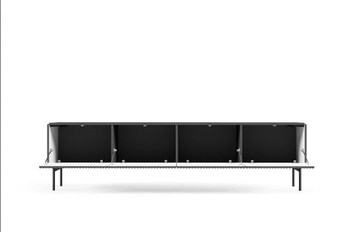 Mobile TV 4 ante con piede in metallo Neva 195x51 cm