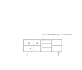 Madia 3 ante 3 cassetti legno rovere e terracotta Otto 180x78 cm