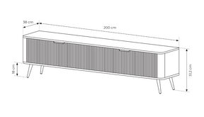 Mobile TV con 2 ante Essenza 200x51 cm