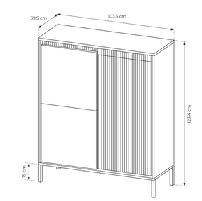 Credenza con 2 ante Nemi 103x123 cm