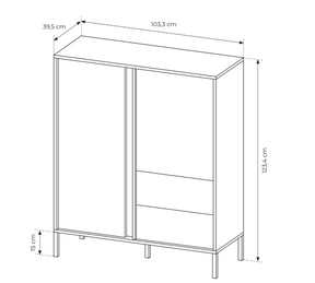 Credenza con 2 ante e 2 cassetti Eos 103x123 cm