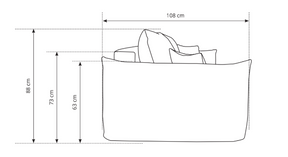 Divano letto in tessuto cinigliato Marsiglia 240x108/145 cm
