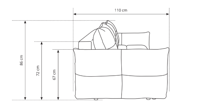 Divano letto in tessuto cinigliato Lisbona 245x110/144 cm